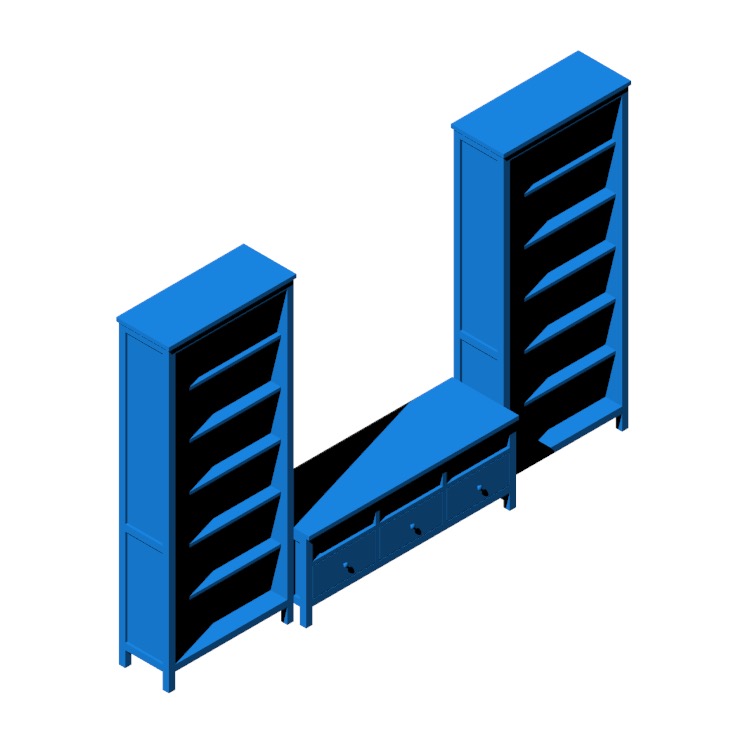 IKEA Hemnes TV Storage Combination Bookcases (Thin) Dimensions