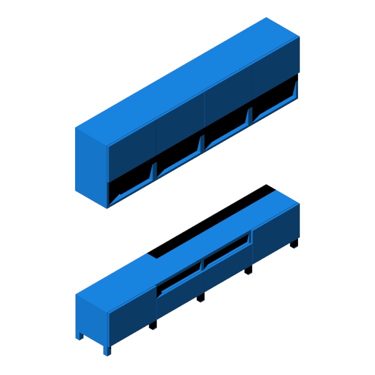 View of the IKEA Bestå TV Storage Combination Overhead Wide in 3D available for download