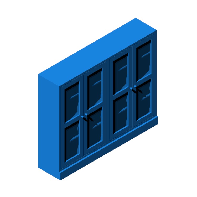 View of the IKEA Havsta Storage Combination - 2 Wide (Glass) in 3D available for download