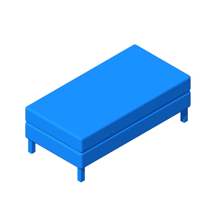 3D model of the IKEA Espevär Divan Bed viewed in perspective