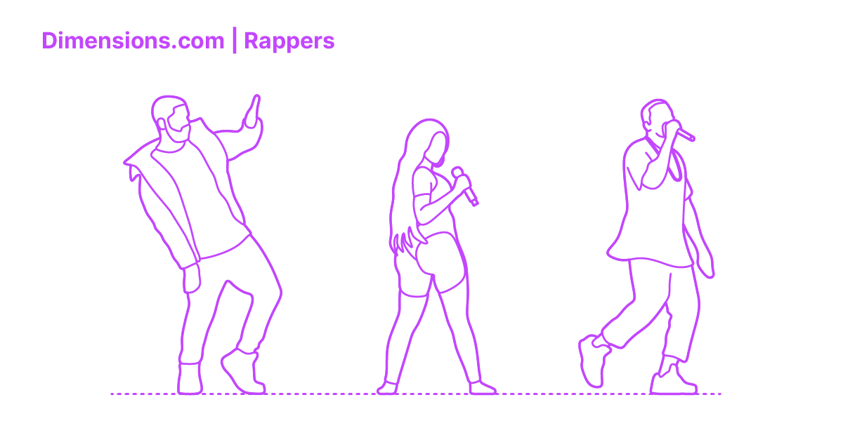 Side Profile Drawing Rappers Rappers | Rap Dimensions & Drawings | Dimensions.com