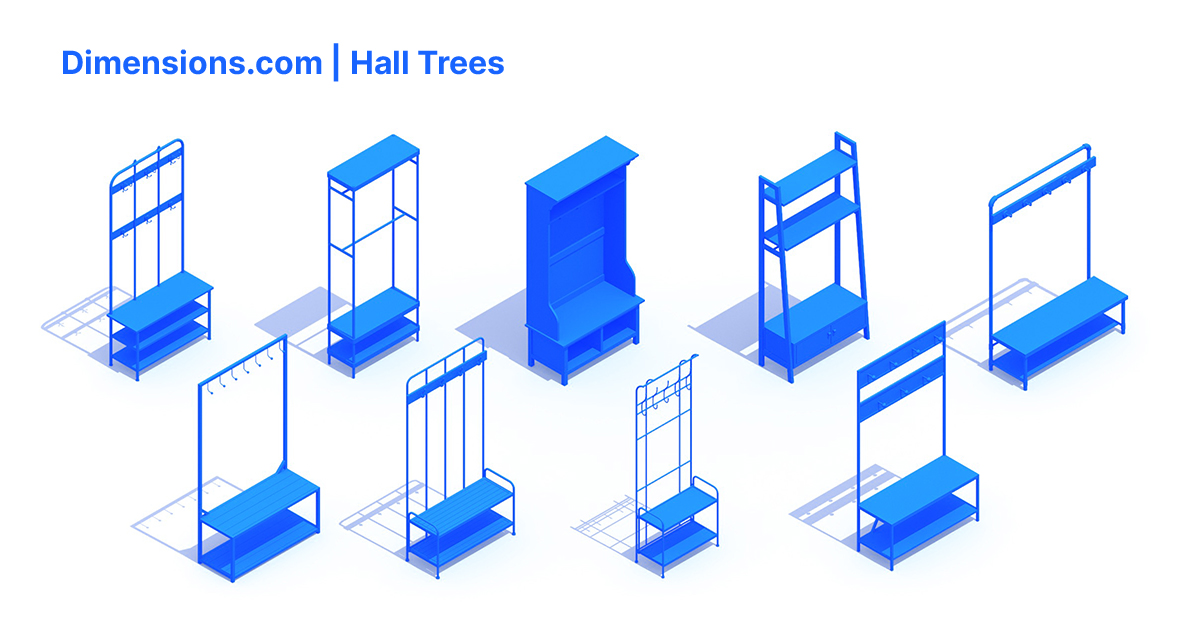 Hall Trees Dimensions & Drawings
