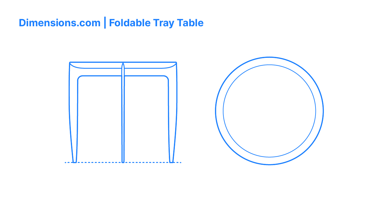 Foldable Tray Table Dimensions & Drawings