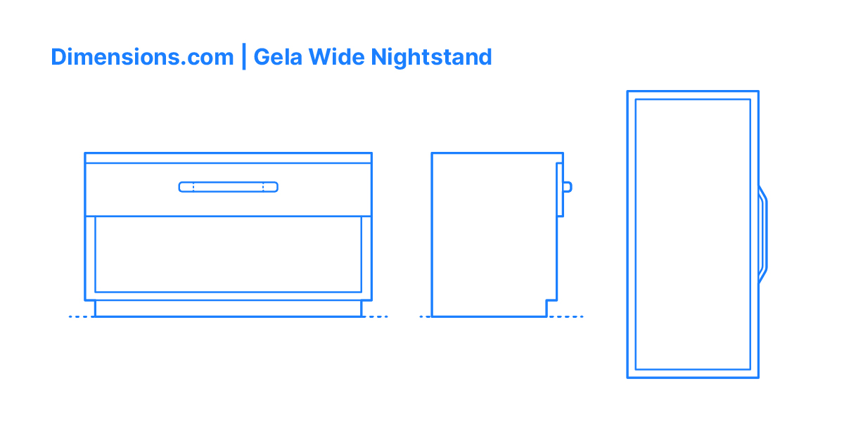 Gela Wide Nightstand Dimensions & Drawings