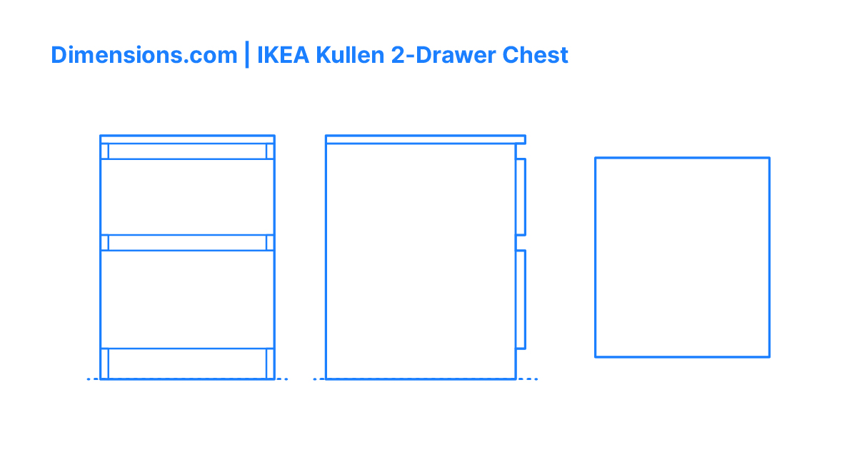 IKEA Kullen 2Drawer Chest Dimensions & Drawings
