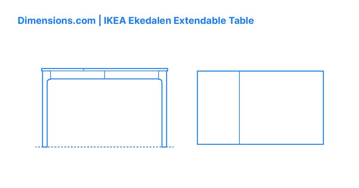 IKEA Ekedalen Extendable Table Dimensions & Drawings