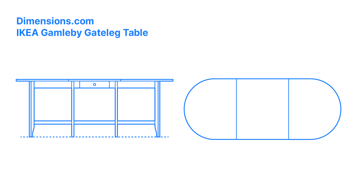 IKEA Gamleby Gateleg Table Dimensions & Drawings | Dimensions.com