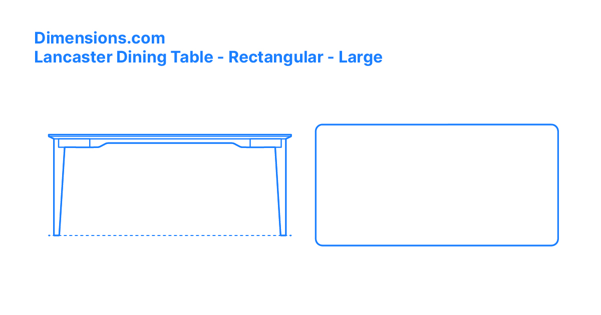Lancaster Dining Table Rectangular Large Dimensions & Drawings