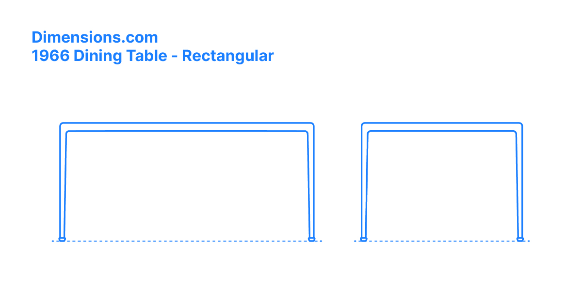 1966 Dining Table Rectangular Dimensions & Drawings