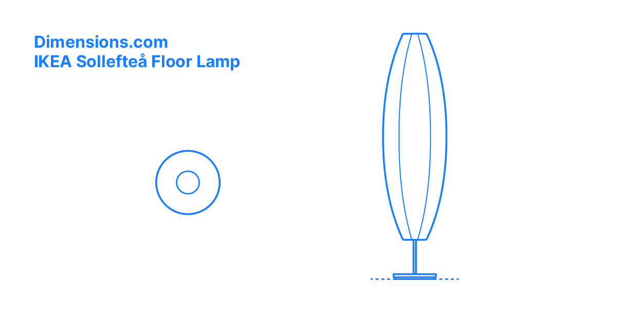 IKEA Sollefteå Floor Lamp Dimensions & Drawings