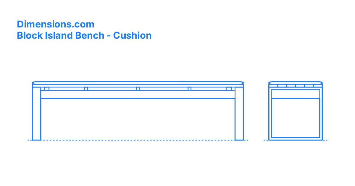 Block Island Bench Cushion Dimensions & Drawings