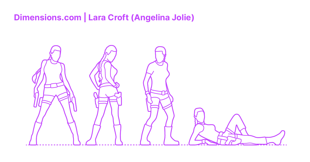 Lara Croft (Angelina Jolie) Dimensions & Drawings Dimensions