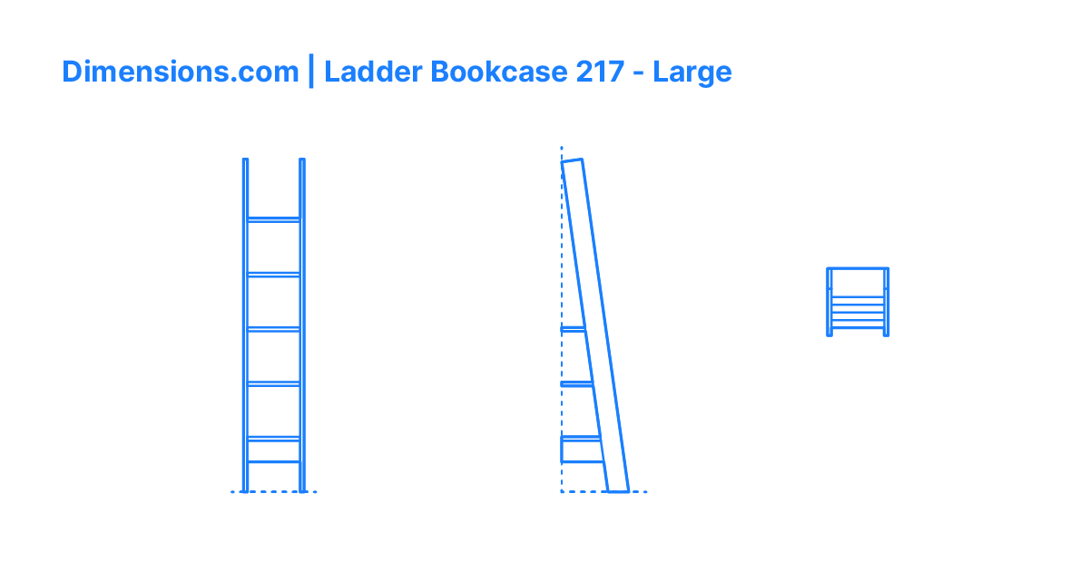 Ladder Bookcase 217 Large Dimensions & Drawings