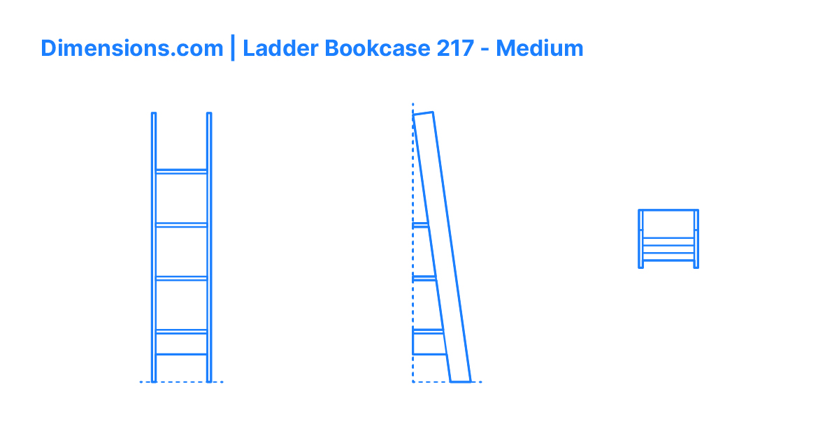 Ladder Bookcase 217 Medium Dimensions & Drawings