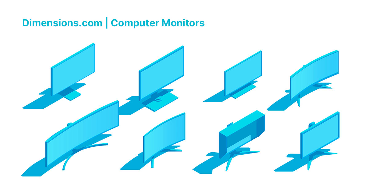 Computer Monitors Displays Dimensions & Drawings