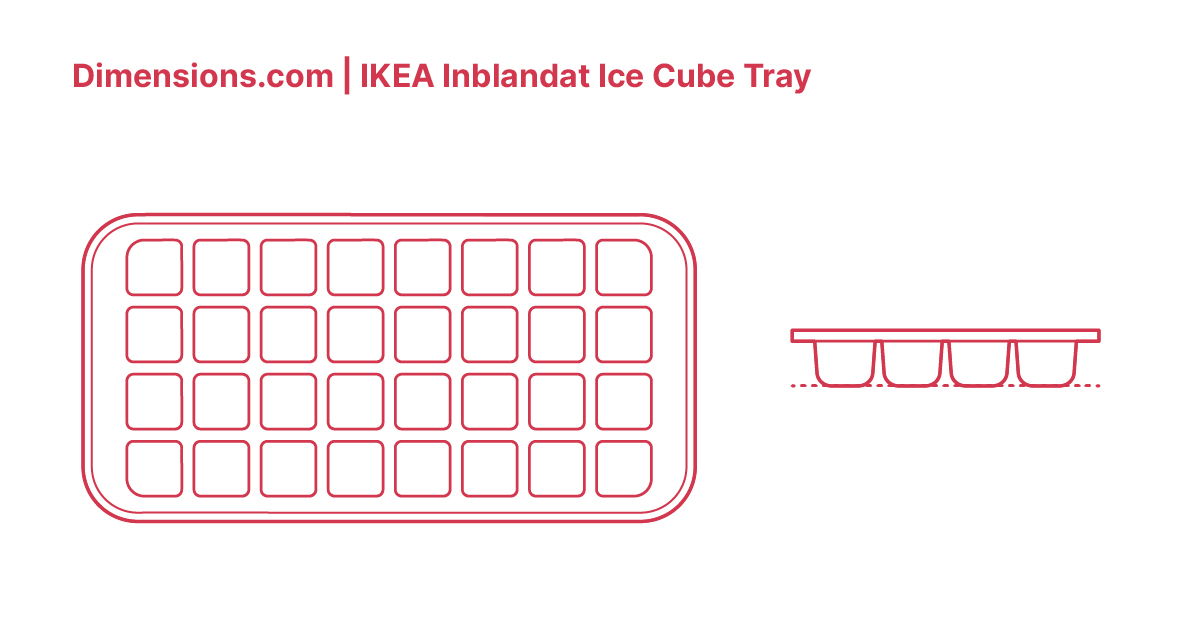 IKEA Inblandat Ice Cube Tray Dimensions & Drawings
