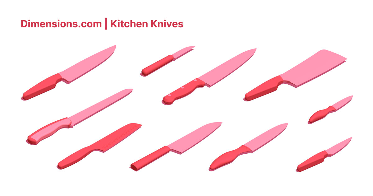 Kitchen Knives Dimensions & Drawings