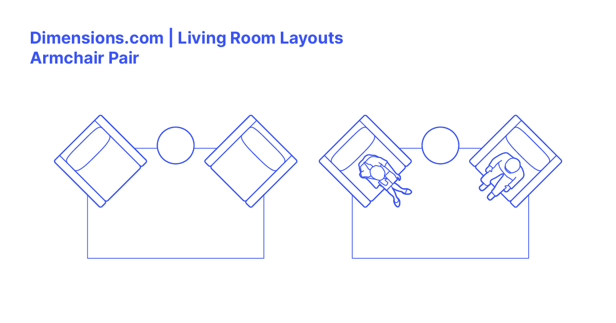 Armchair Pair Dimensions & Drawings