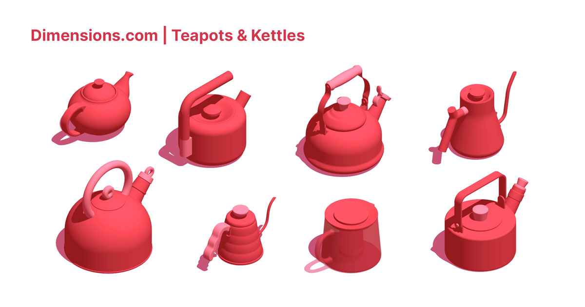 Teapots & Kettles Dimensions & Drawings