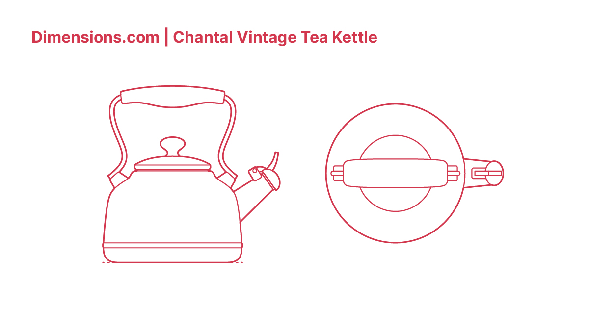 Chantal Vintage Tea Kettle Dimensions & Drawings