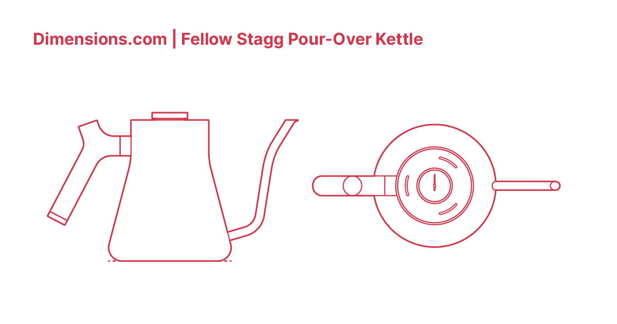 Fellow Stagg PourOver Kettle Dimensions & Drawings