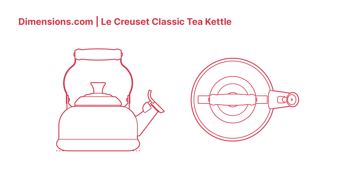 Le Creuset Classic Tea Kettle Dimensions & Drawings
