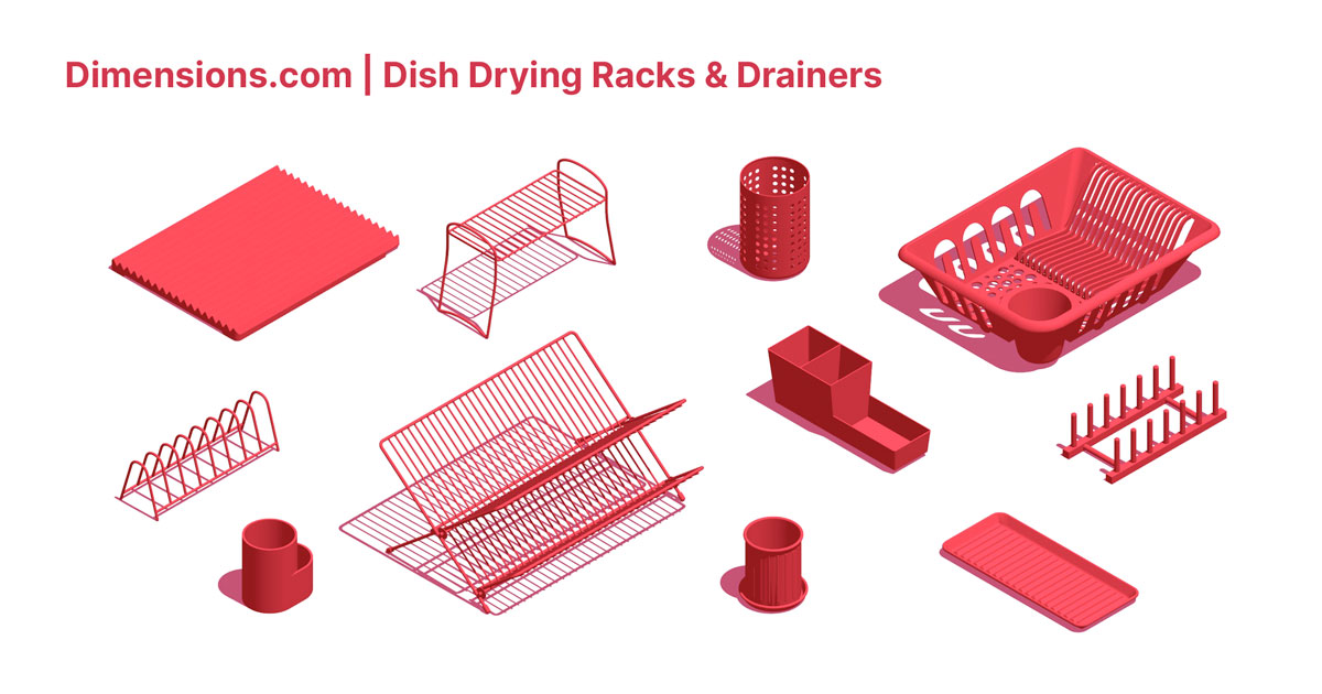 Dish Drying Racks Dish Drainers Dimensions & Drawings