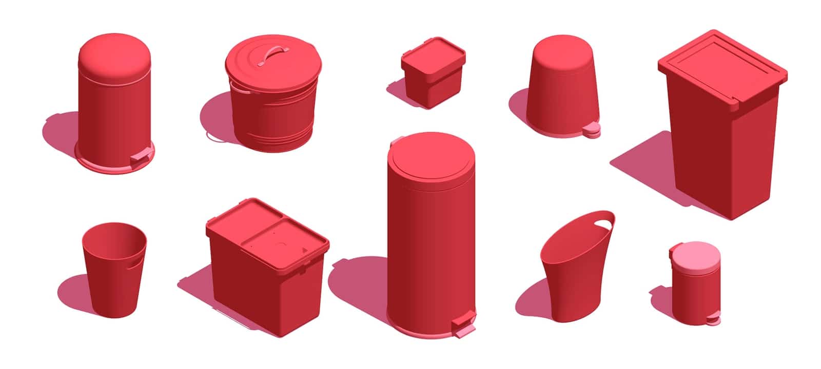 Trash Cans Waste Receptacles Dimensions & Drawings