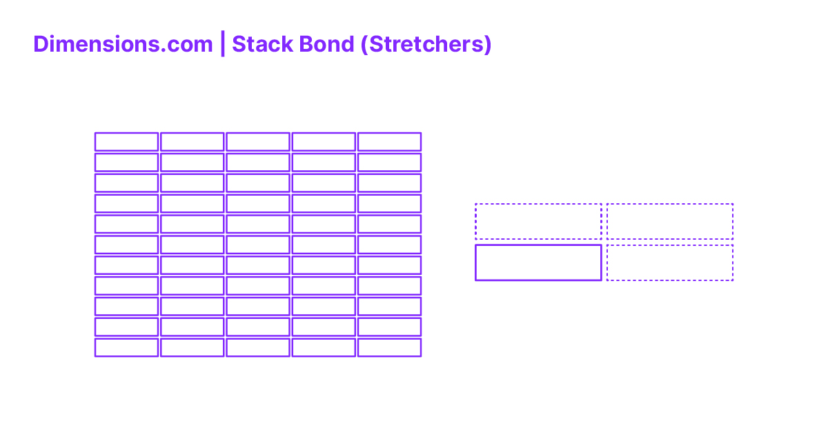 Stack Bond Stretchers Dimensions & Drawings