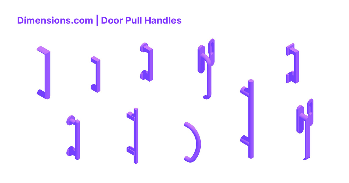 Door Pull Handles Dimensions & Drawings