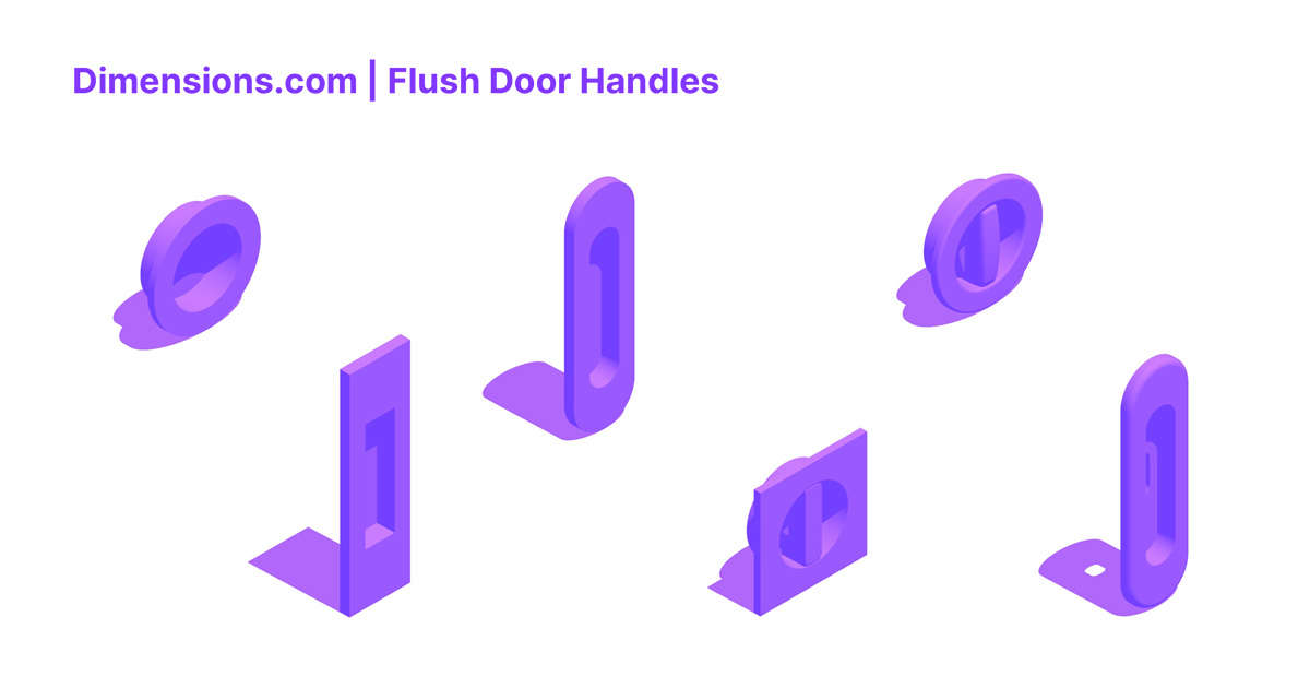 Flush Door Handles Dimensions & Drawings