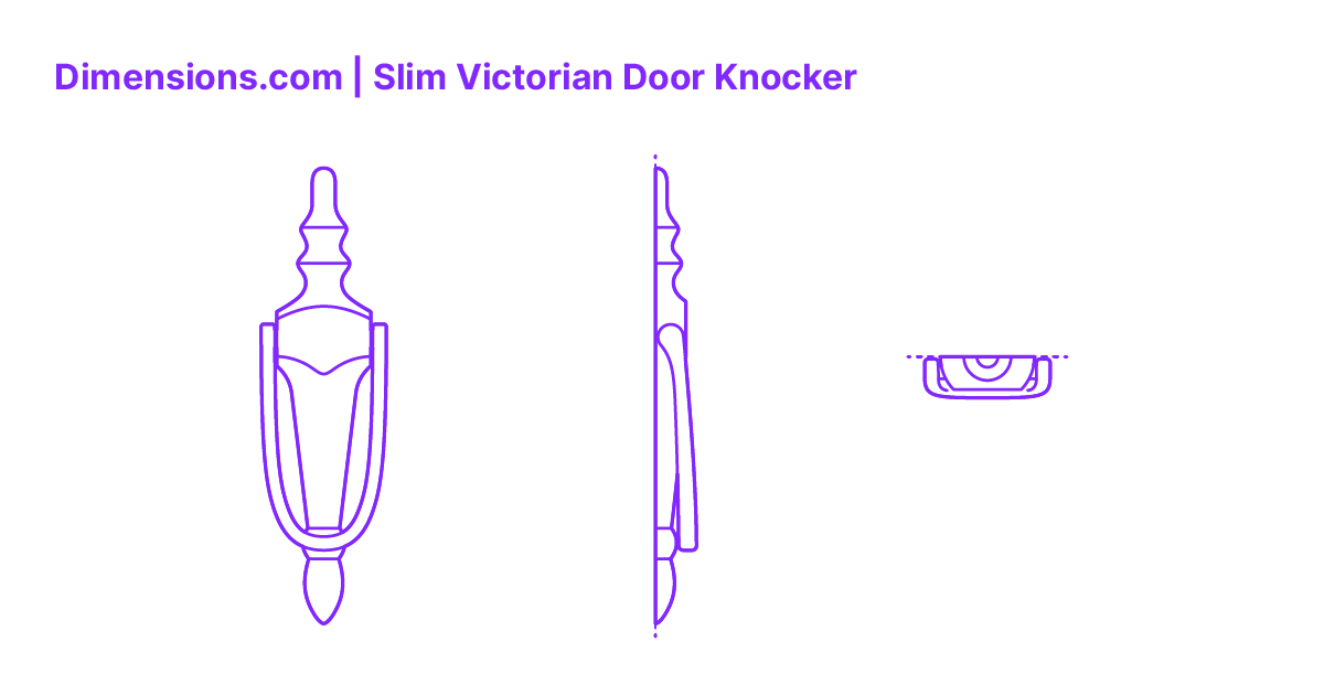 Slim Victorian Door Knocker Dimensions & Drawings