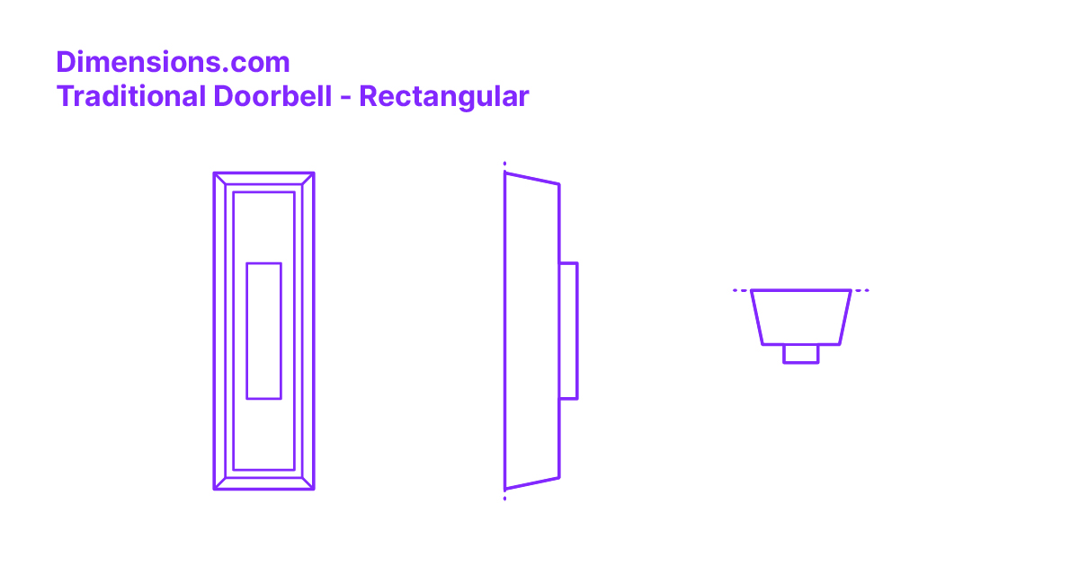 Traditional Doorbell Rectangular Dimensions & Drawings
