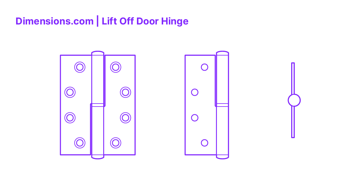 Lift Off Door Hinge Dimensions & Drawings