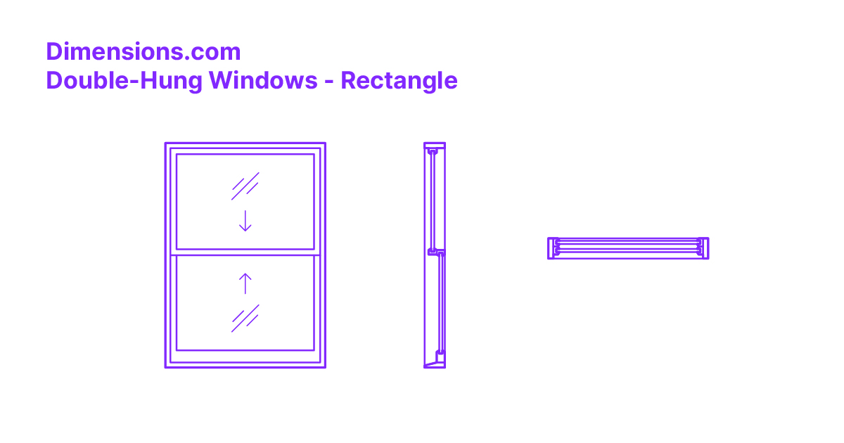 DoubleHung Windows Rectangle Dimensions & Drawings