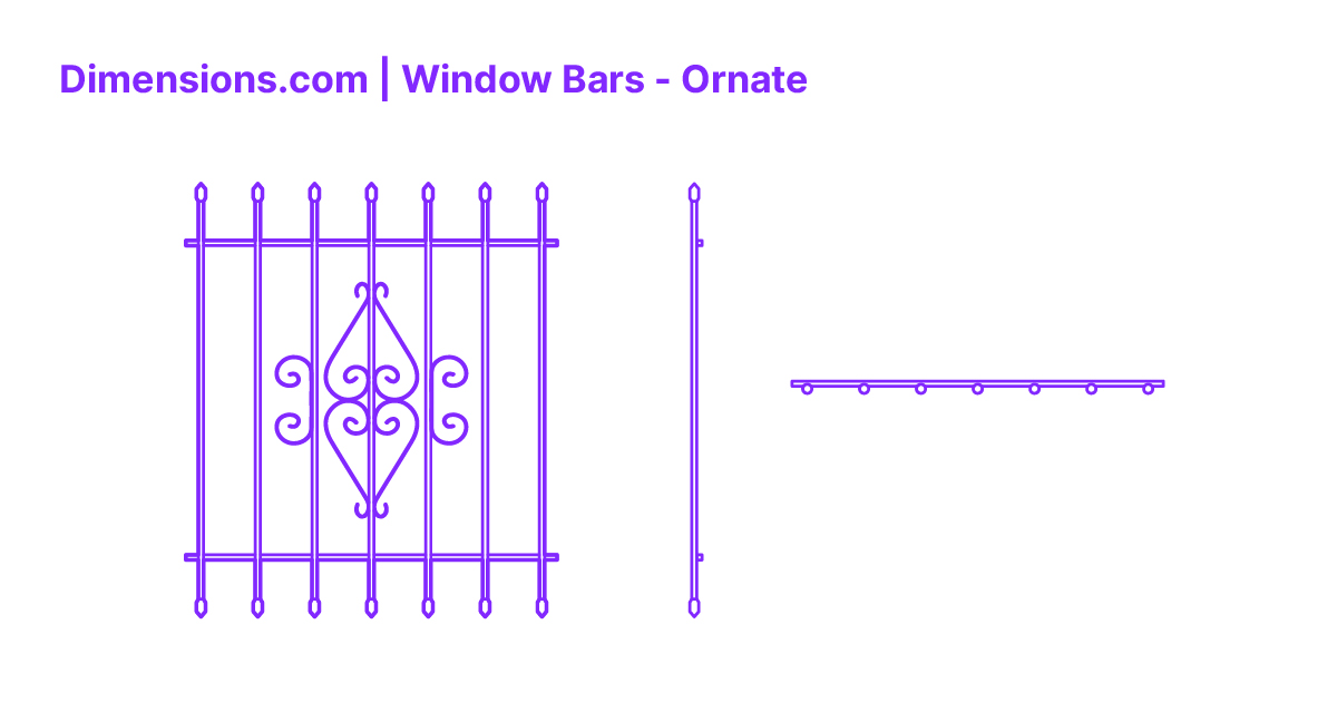 Window Bars Ornate Dimensions & Drawings