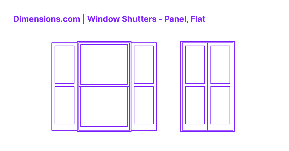 Window Shutters Panel, Flat Dimensions & Drawings