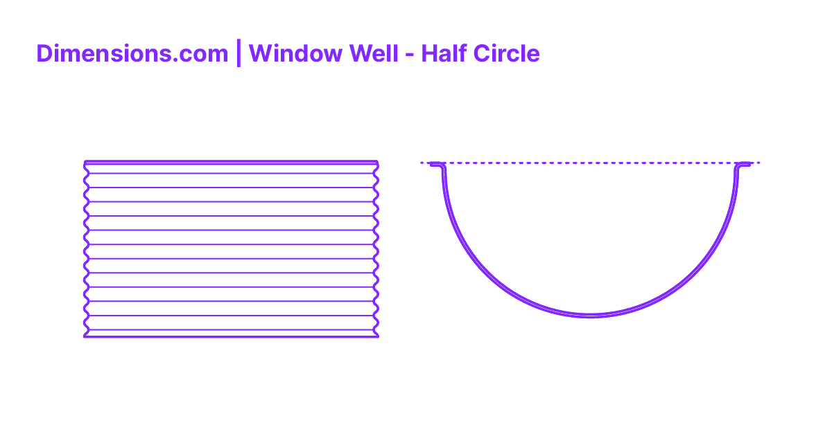 Window Well Half Circle Dimensions & Drawings