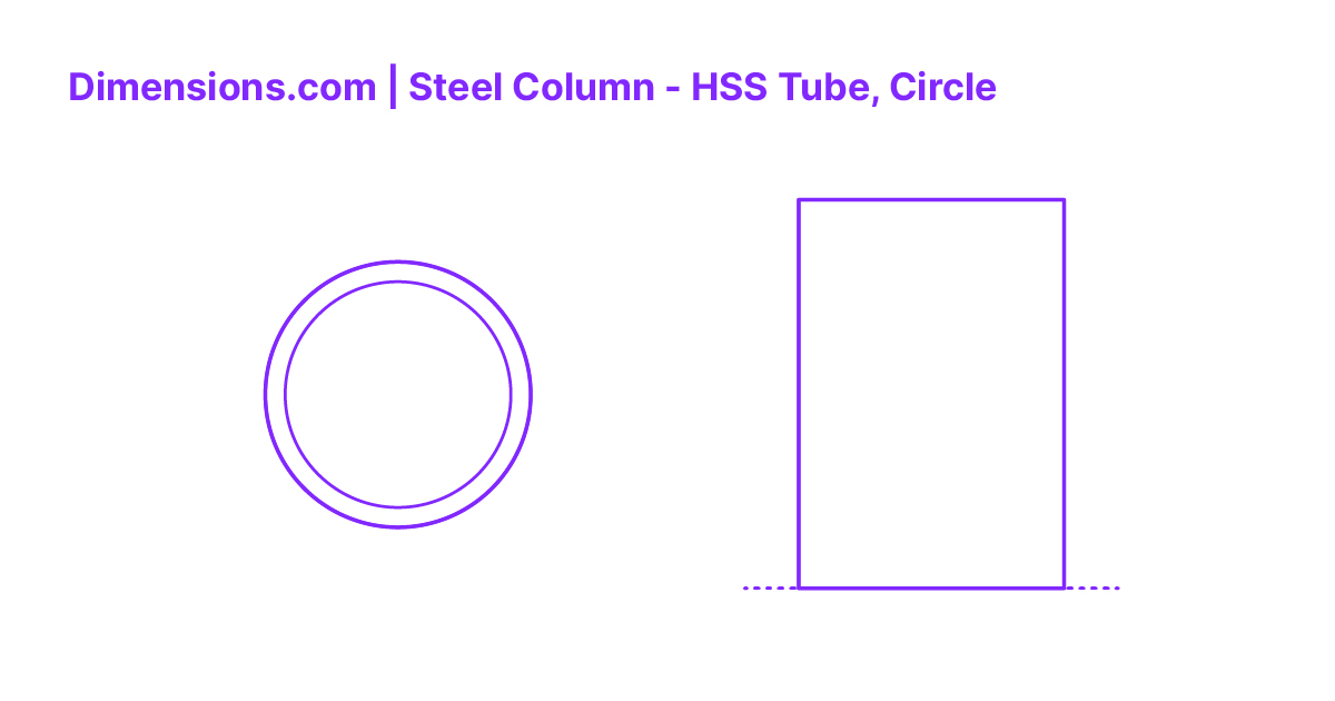 Steel Column HSS Tube, Circle Dimensions & Drawings