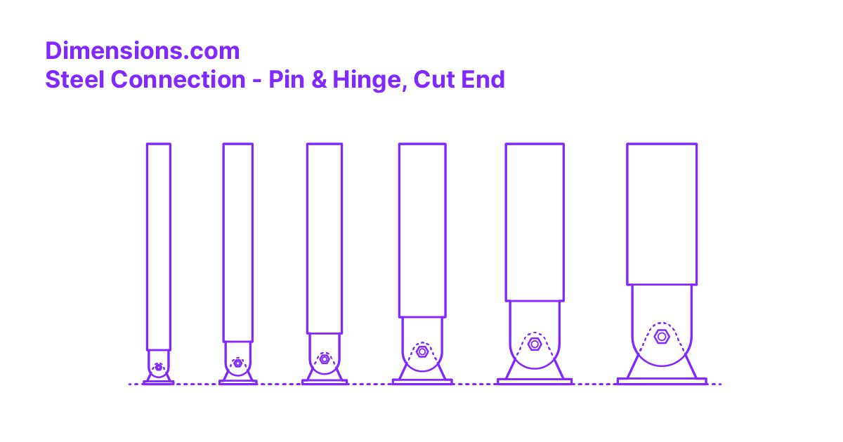 Steel Connection Pin & Hinge, Cut End Dimensions & Drawings