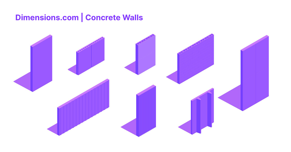 Concrete Walls Dimensions & Drawings
