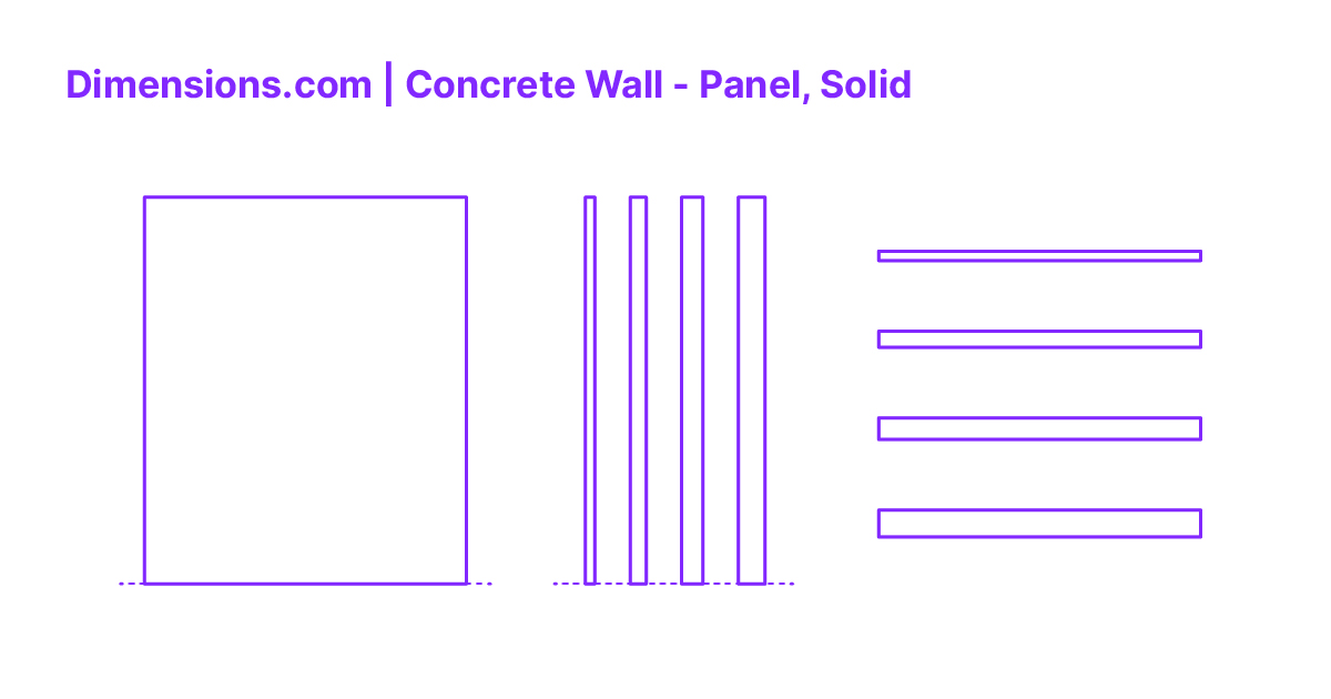 Concrete Wall Panel, Solid Dimensions & Drawings
