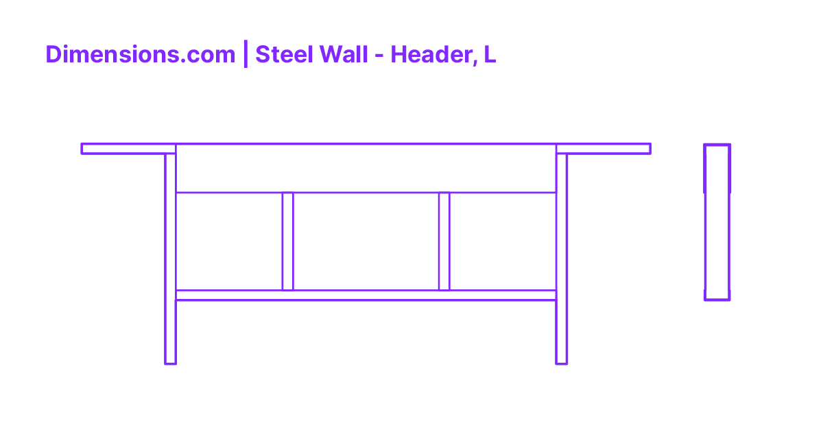 Steel Wall - Header, L Dimensions & Drawings | Dimensions.com