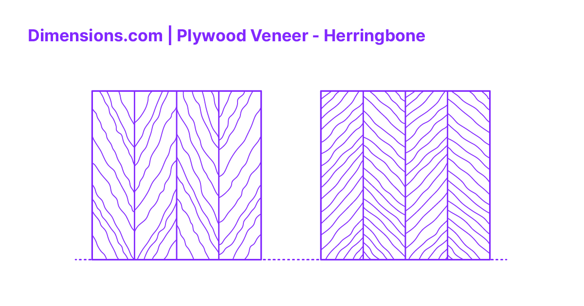 Plywood Veneer Herringbone Dimensions & Drawings