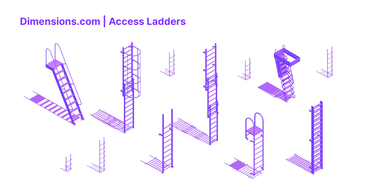 Access Ladders Dimensions & Drawings