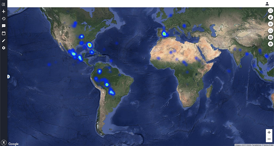 Global Lightning Heat Map 900
