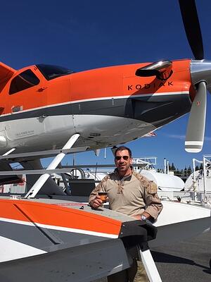 Jim Wortham with Plane