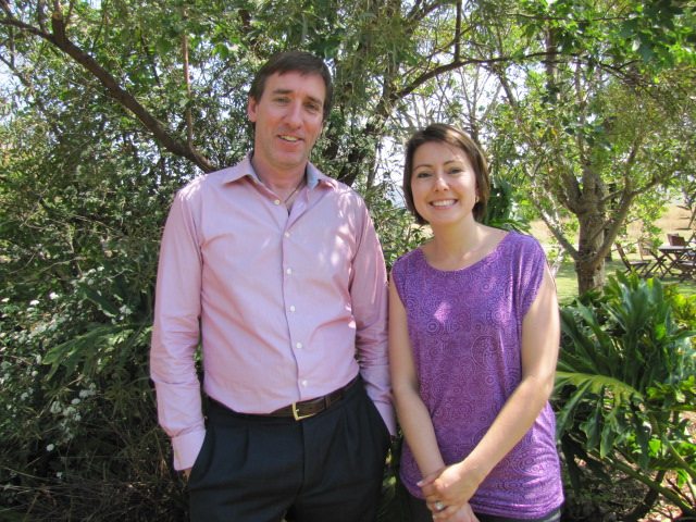 Dave Blackwell (left) and Carien Soldatos at a Spidertracks hosted flight tracking workshop in Johannesburg.