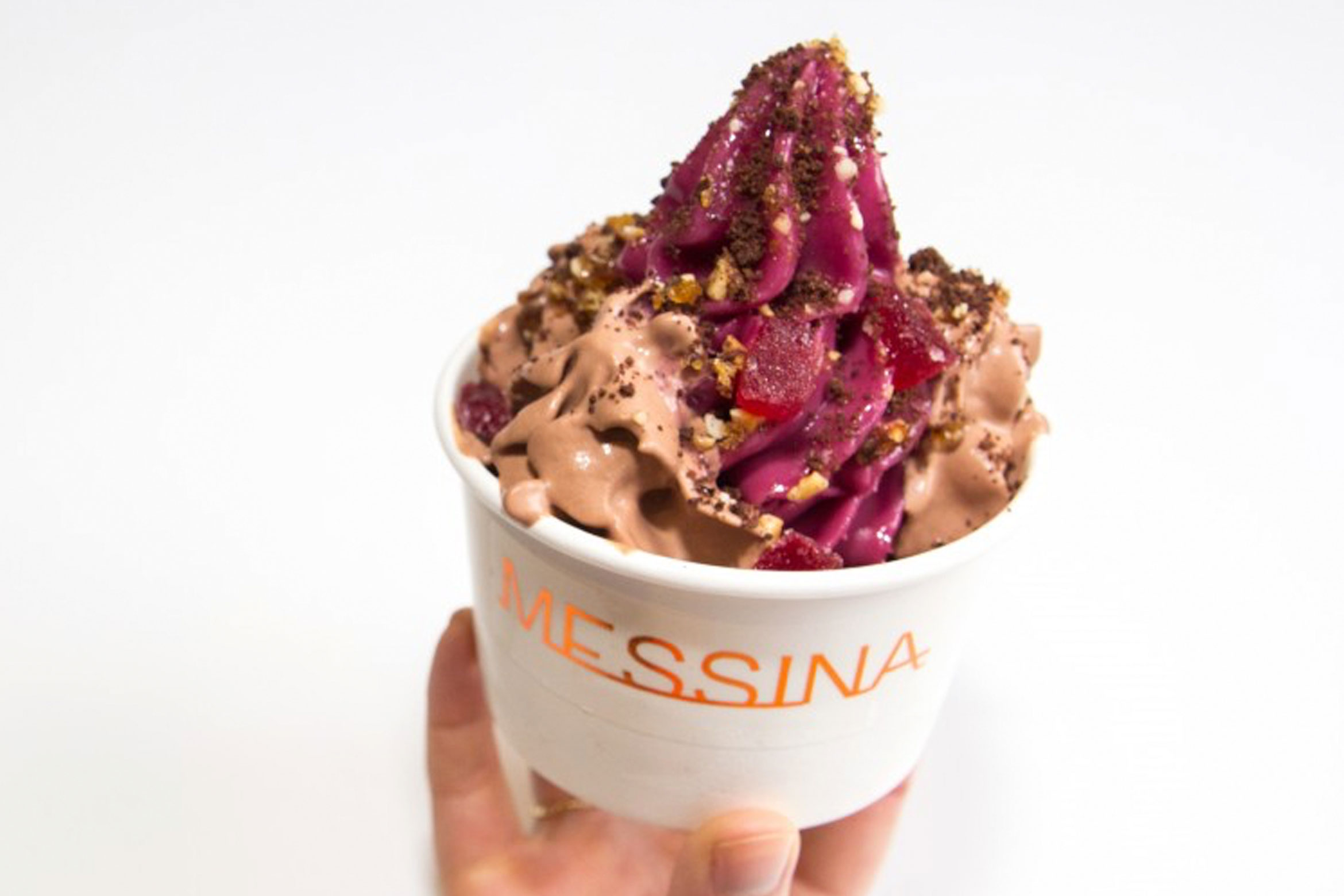 Messina X Logan wines custom soft serve for Vino Paradiso