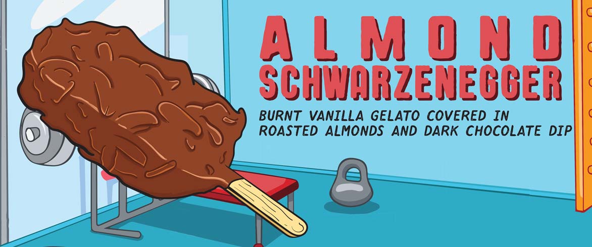 Gelato Messina's Almond Schwarzenegger available from their van at North Bondi Beach.
